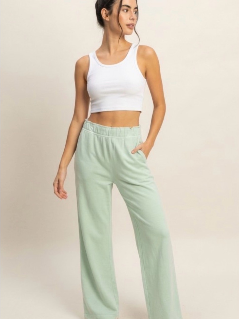 25 Double Zero Mint Green Wide Leg Elastic Waist Pants
